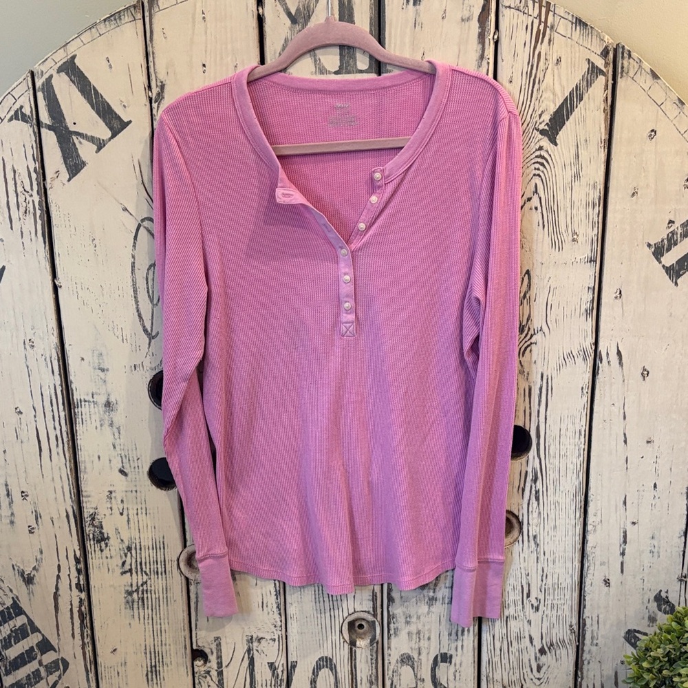 Aerie Pink Button Down Long Sleeve Shirt